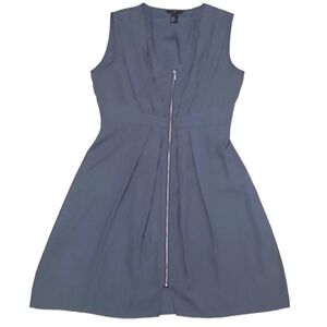 H&M Sleeveless A-Line Dress Knee-Length V-Neck Pleats Cocktail Evening Summer 12